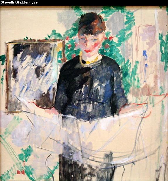 Rik Wouters Woman in Black Reading a Newspaper